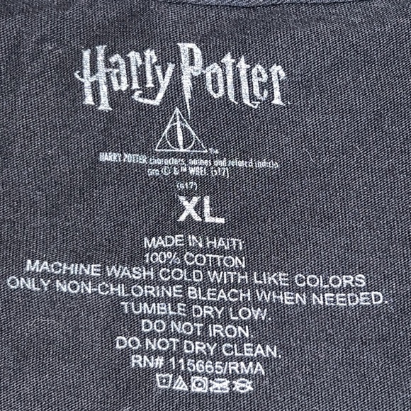Harry Potter XL t shirt deathly hallows short sleeve black silver - Picture 6 of 11